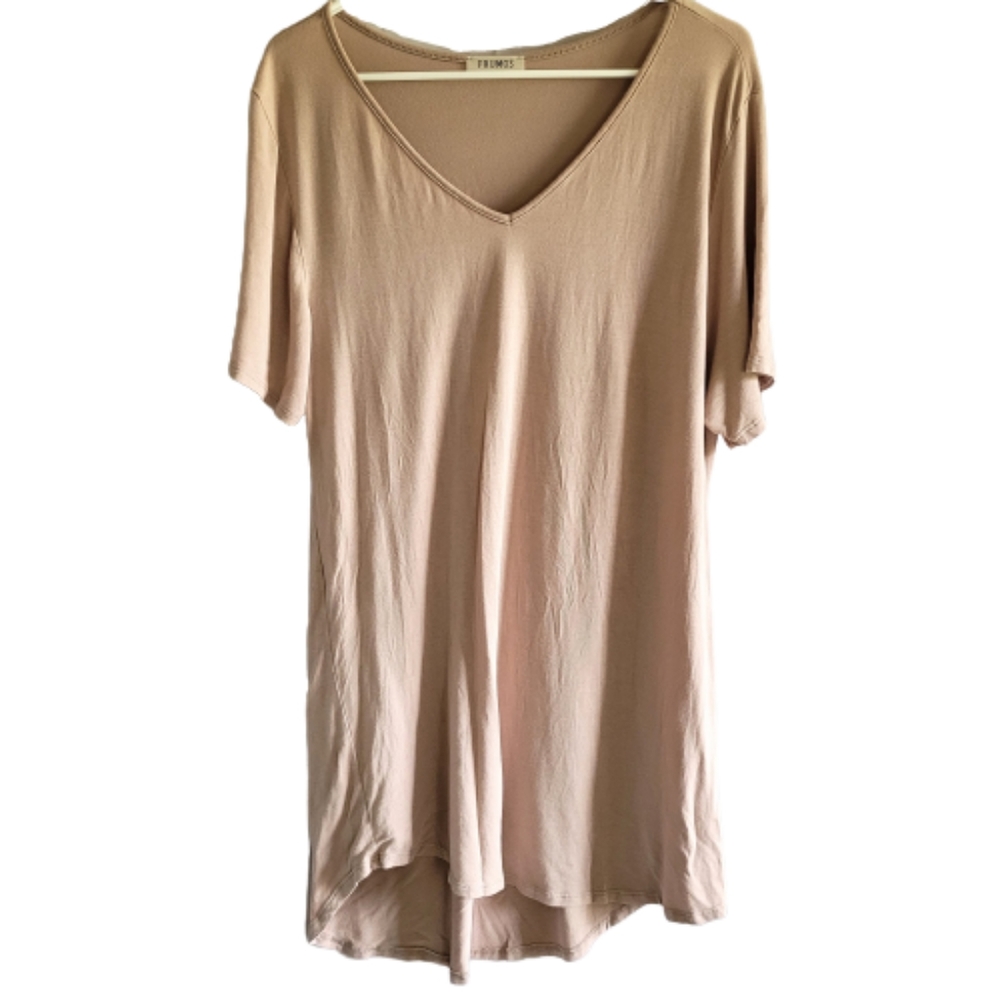 3/$20 Tan V-Neck Tunic T-Shirt